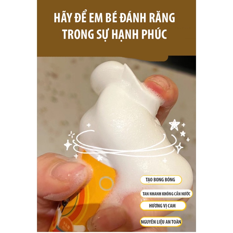Kem Đánh Răng Dạng Bọt Vị Cam An Toàn Cho Bé Giúp Làm Sạch Răng Cho Trẻ