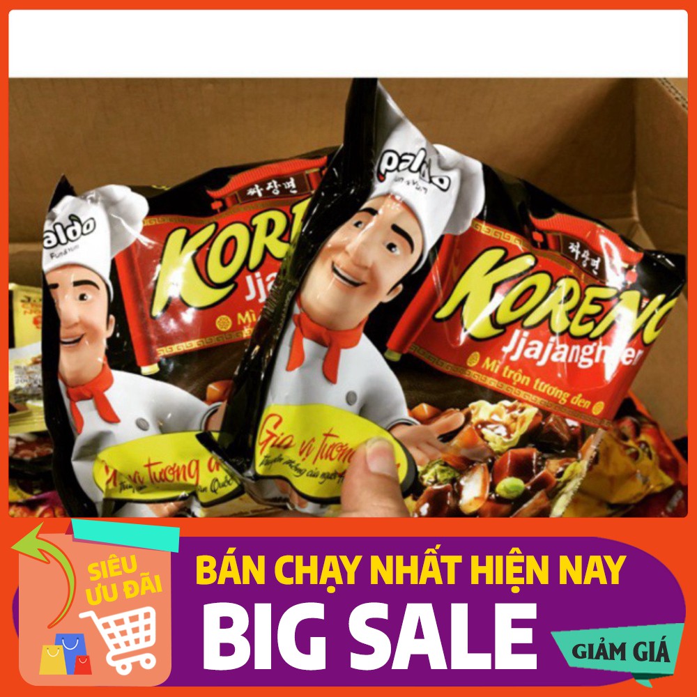 THÙNG 24 GÓI MÌ TRỘN TƯƠNG ĐEN KORENO JJAJANGMEN PALDO Gói 115g - Bao Ngon