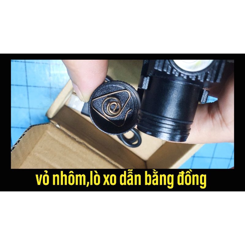 Đèn pin đội đầu ,đeo trán nhỏ nhẹ có độ sáng mạnh với chip led /sst40 hợp kim nhôm
