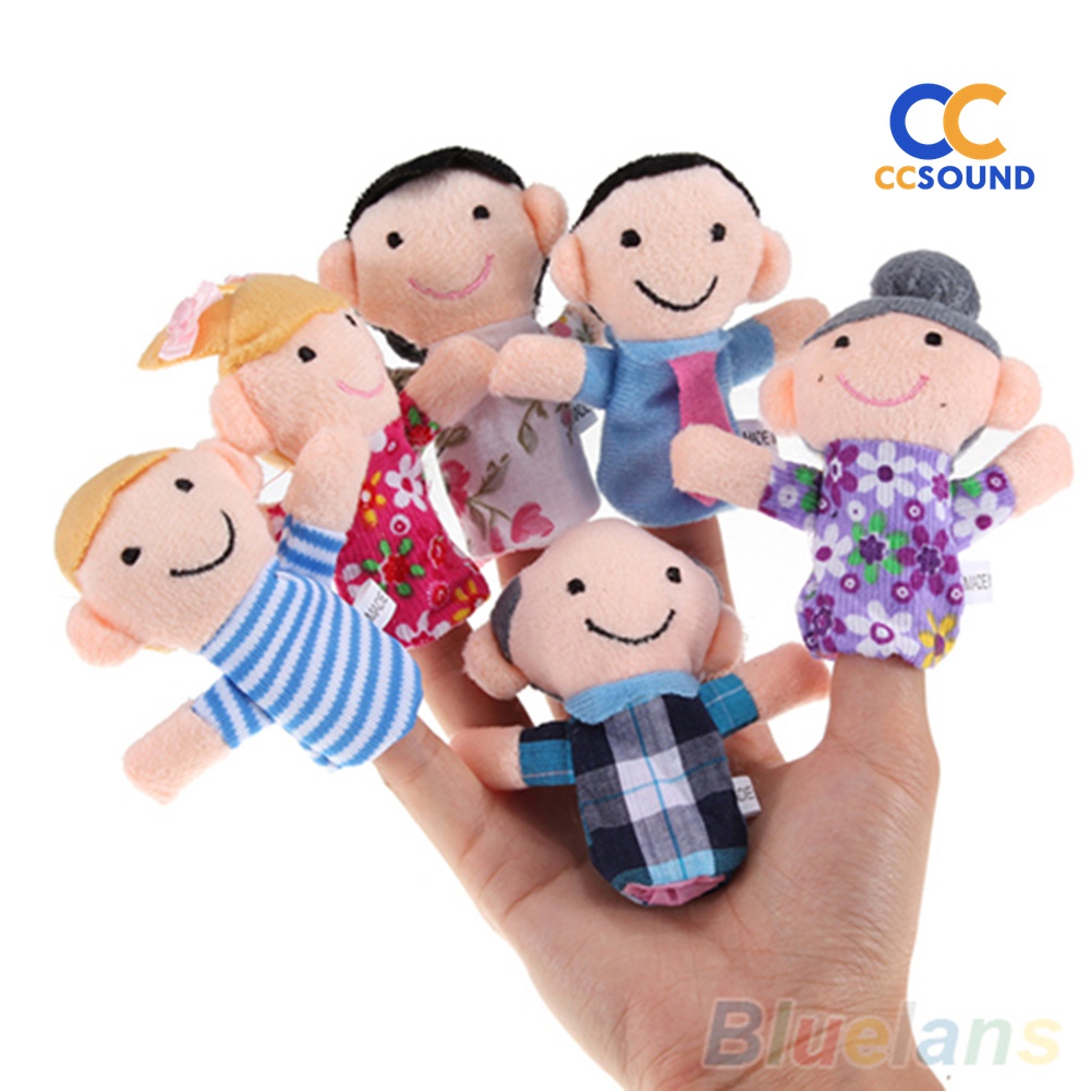 Set 6 Con Rối Đeo Ngón Tay Bằng Vải Bông Dành Cho Bé