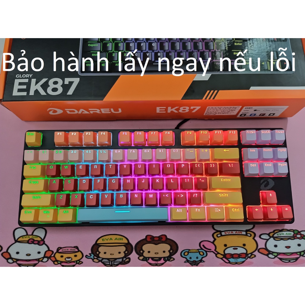 Bàn phím cơ Dareu EK87 keycap nhiều màu