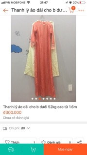 Combo 2 áo dài 450k ( hồng thêu và cam)