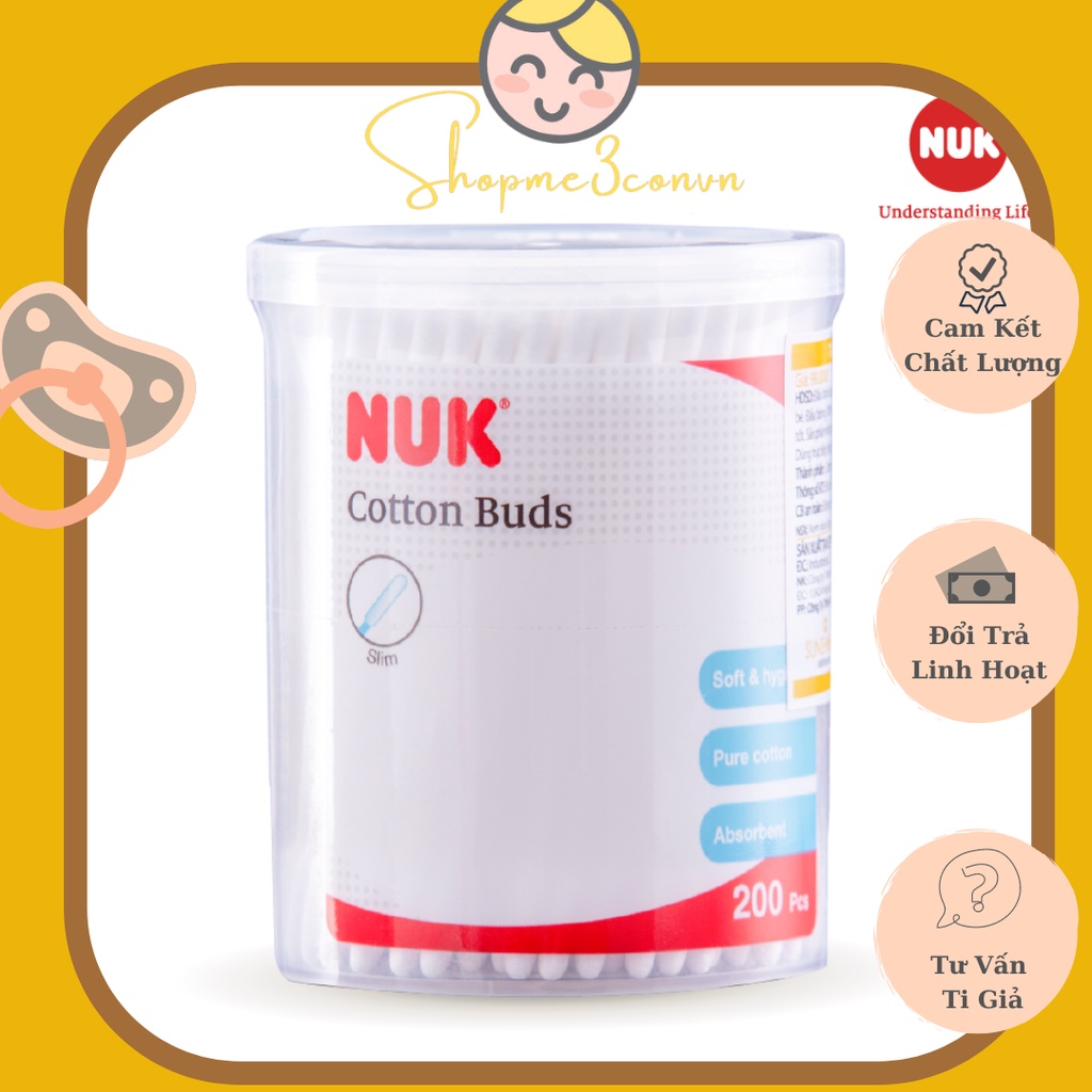Tăm Bông NUK Slim Cho Bé Từ Sơ Sinh NU34333 ( 200c )