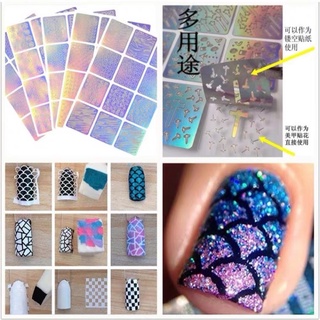 miếng dán vẽ móng nail , set 12 tấm nhiều kiểu