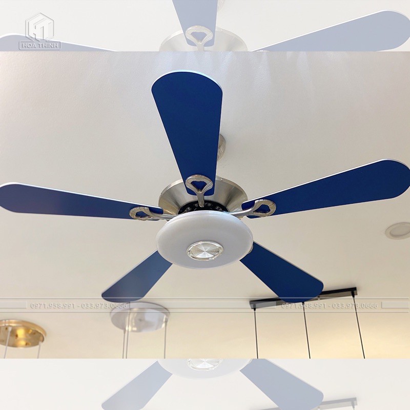 (Bảo hành 5 năm- Free ship) Quạt trần đèn cánh xanh Classic Blue,lắp đặt phòng ngủ phòng khách mẫu mới nhất | BigBuy360 - bigbuy360.vn