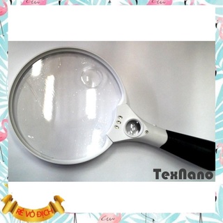 Kính lúp cầm tay loại đại 3 đèn Led đường kính Lens 137mm phóng to 2x 4x 25x lần