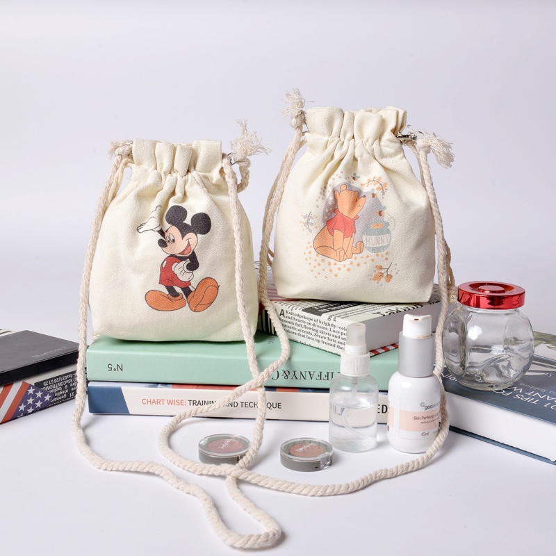 Túi Đeo Vai Vải Canvas Họa Tiết Hello Kitty Mickey Phong Cách Hàn Quốc Thời Trang Cho Nữ 2021