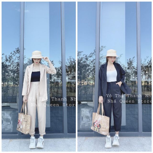 [ SIÊU PHẨM ] Set vest quần suông nude + đen (ko kèm áo trong) SVD00035 rẻ nhất | BigBuy360 - bigbuy360.vn