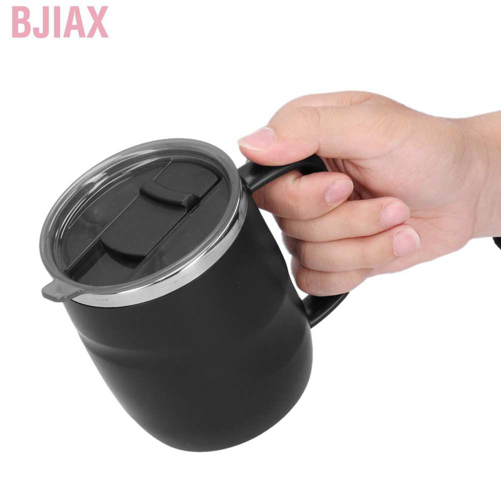 Cốc Uống Cà Phê Bằng Thép Không Gỉ 14oz Có Nắp Đậy Tiện Dụng Đen