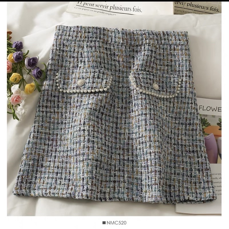 Váy Dạ Phong Cách Hàn Quốc Vintage Đính Ngọc Sang Xịn Mịn
