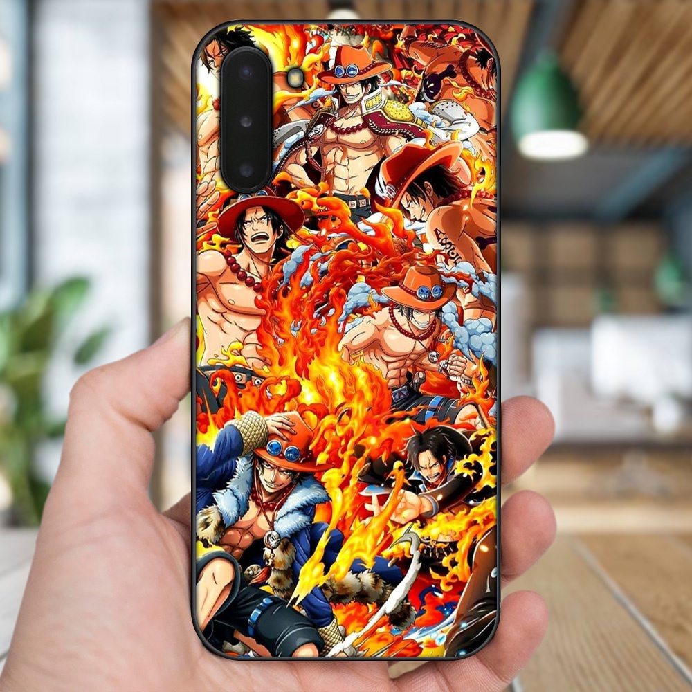 Ốp lưng Samsung Note 10 viền đen in hình Ace One Piece