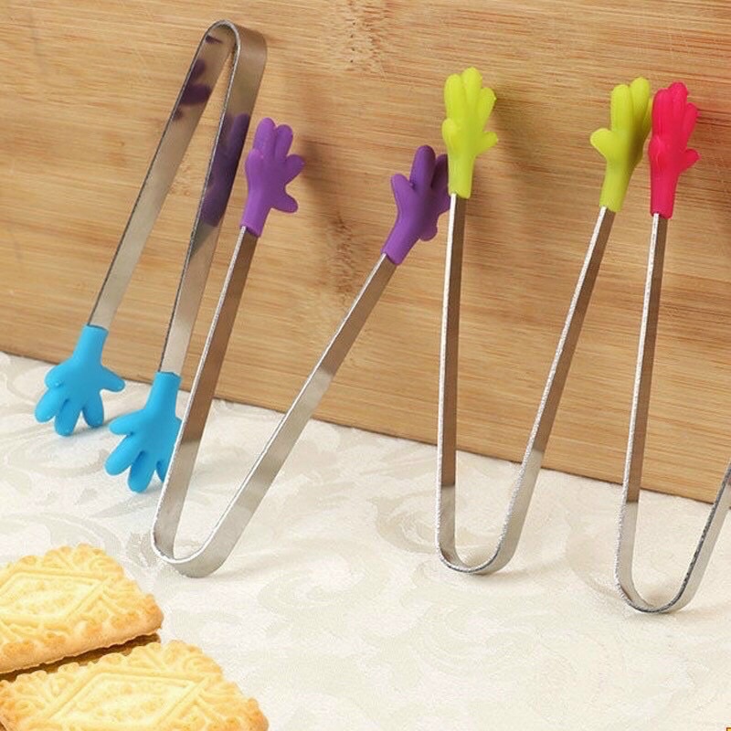 Kẹp gắp thức ăn mini đầu silicon cho bé ăn dặm