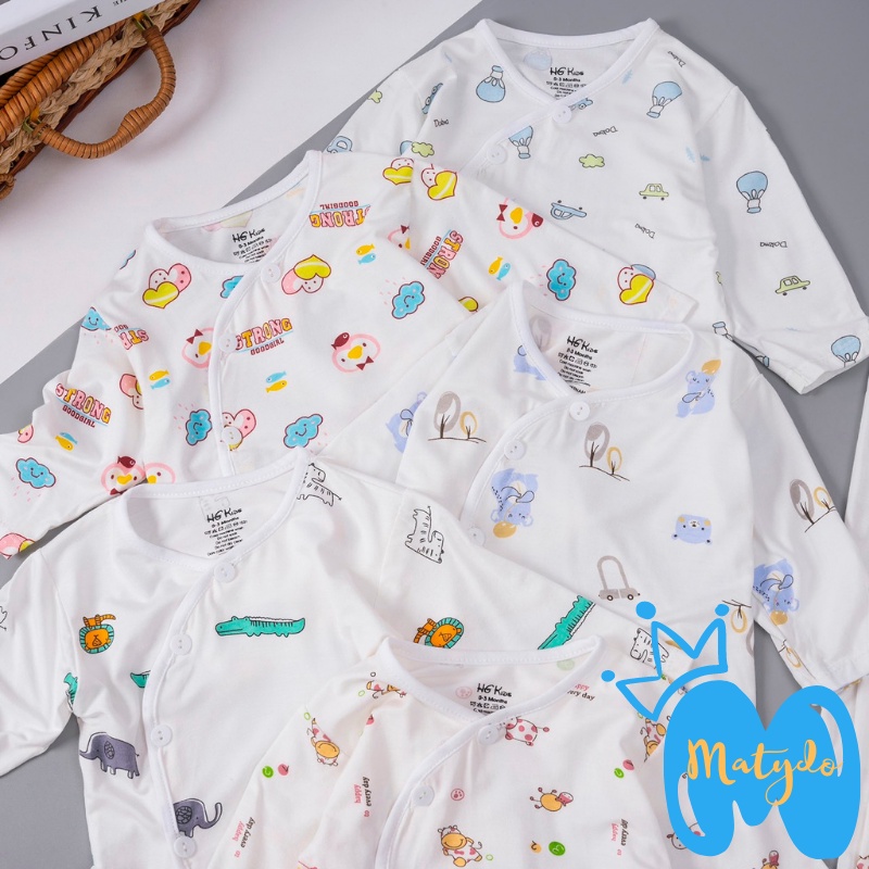 Quần áo sơ sinh bé trai bé gái màu trắng mùa hè giá rẻ đồ sơ sinh cho bé HG trắng SS25