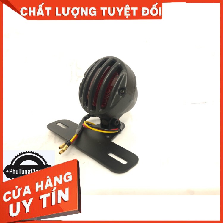 Đèn hậu độ classic cỡ trung có lưới bảo vệ, kèm pad bắt biển số