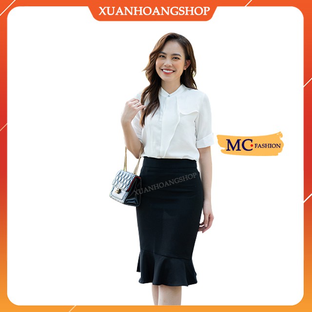 Chân Váy Đuôi Cá Mc Fashion, Kiểu Dáng Nữ Công Sở, Dài Qua Gối, Lưng Cạp Cao, Màu Đen, Cv0391