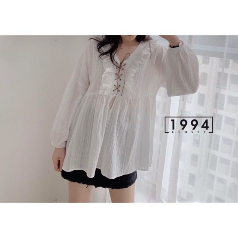 áo babydoll đan dây vintage ảnh thật