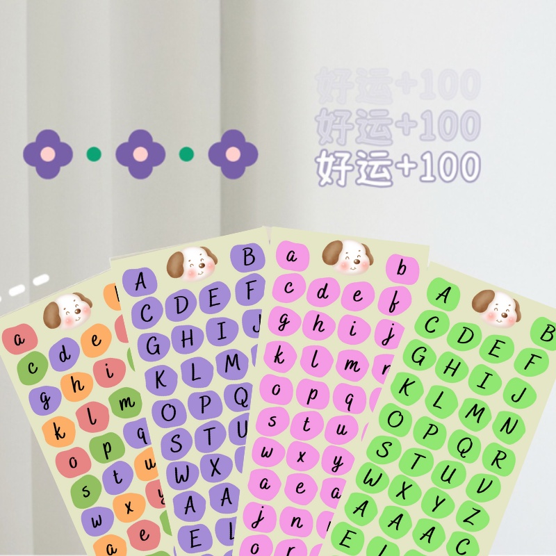 Sticker chữ cái alphabet dùng decor top loader, Miếng dán trang trí sổ lưu niệm