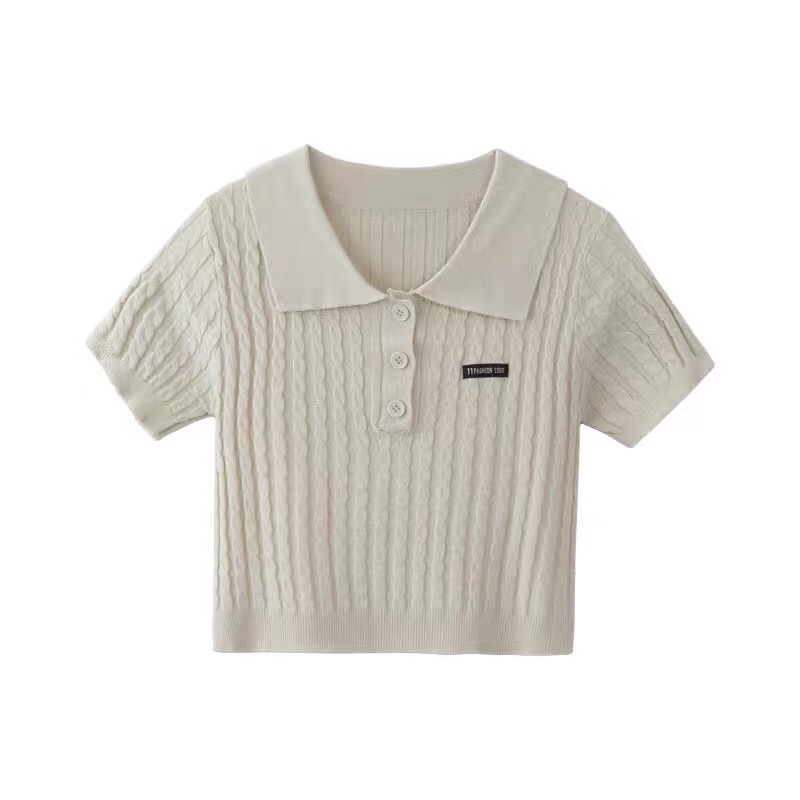 Áo polo croptop len mỏng | BigBuy360 - bigbuy360.vn
