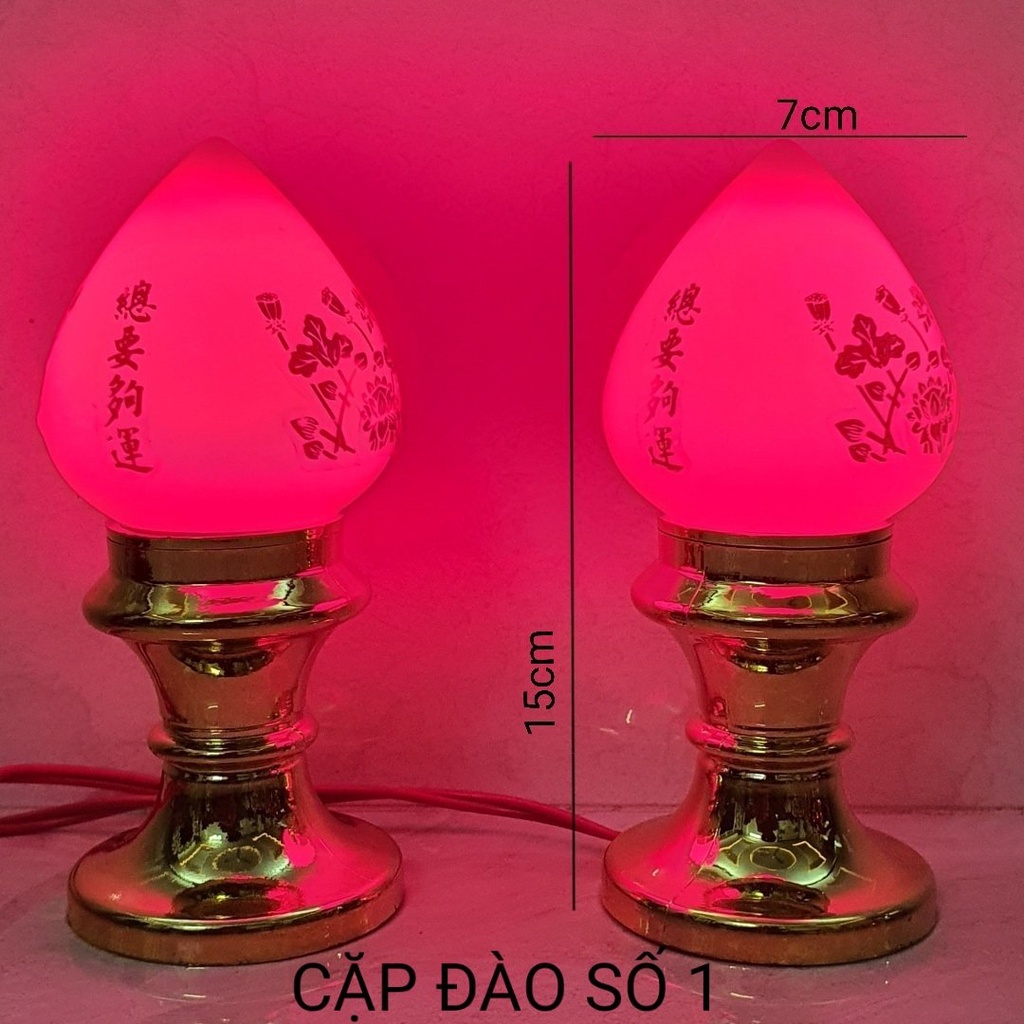 CẶP ĐÈN THỜ 2 TRÁI ĐÀO