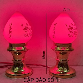 CẶP ĐÈN THỜ 2 TRÁI ĐÀO PQ