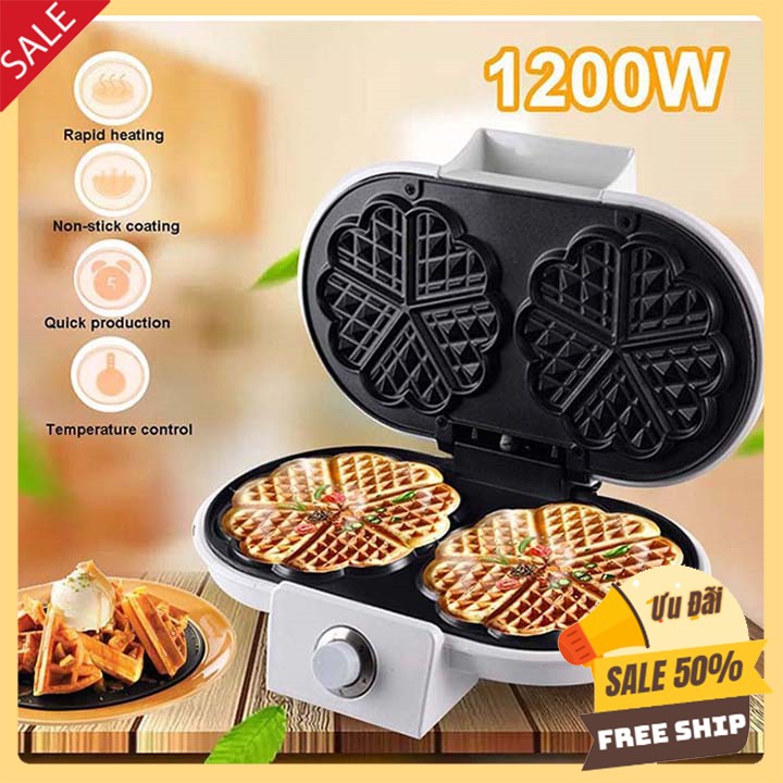 [Mã ELHADEV giảm 4% đơn 300K] Máy làm bánh đa năng, nướng bánh tổ ong, bánh waffle khuôn đôi