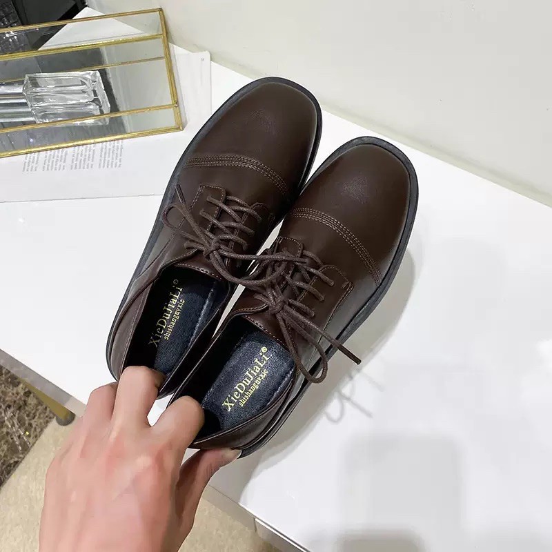 MỚI VỀ ẢNH THẬT Giày nữ văn phòng da mềm đế 3cm oxfords giày mọi giày da fullbox có sẵn milina tiin naga juno | BigBuy360 - bigbuy360.vn