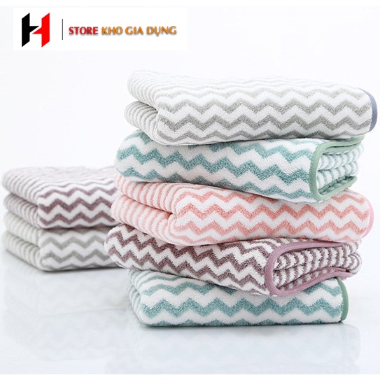 Set 5 Khăn Mặt Hàn Kẻ, Mềm Mịn, Thấm Hút Siêu Tốt 30x50cm