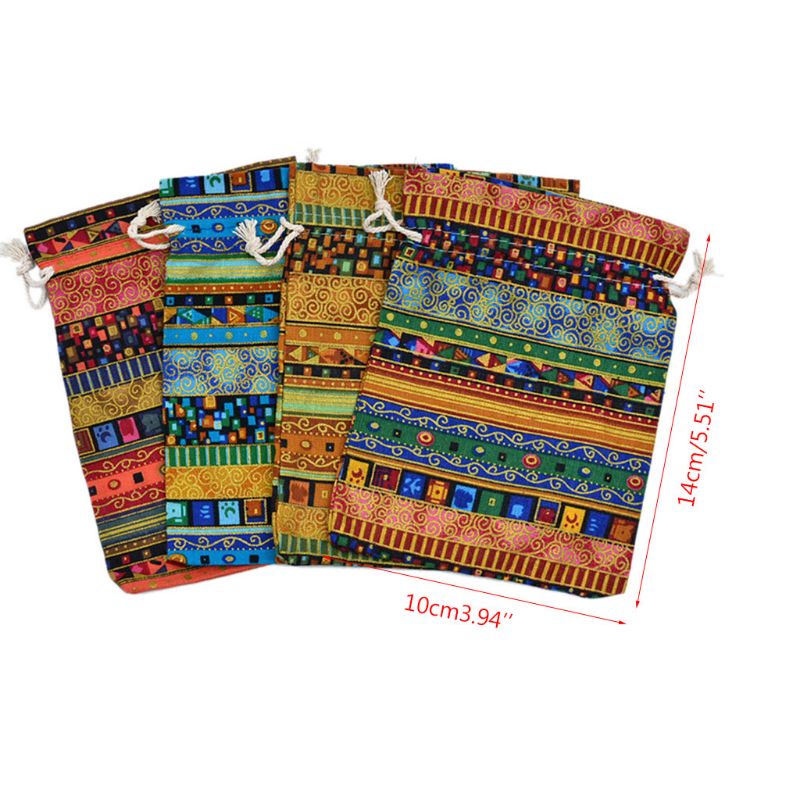 Set 10 Túi Đựng Thẻ Bài Tarot Mini 10x14cm Chất Liệu Cotton Phong Cách Trung Hoa