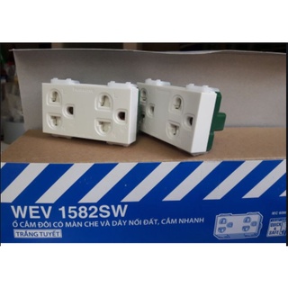 Ổ Cắm Đôi 3 chấu Panasonic WEV1582SW Dòng Wide