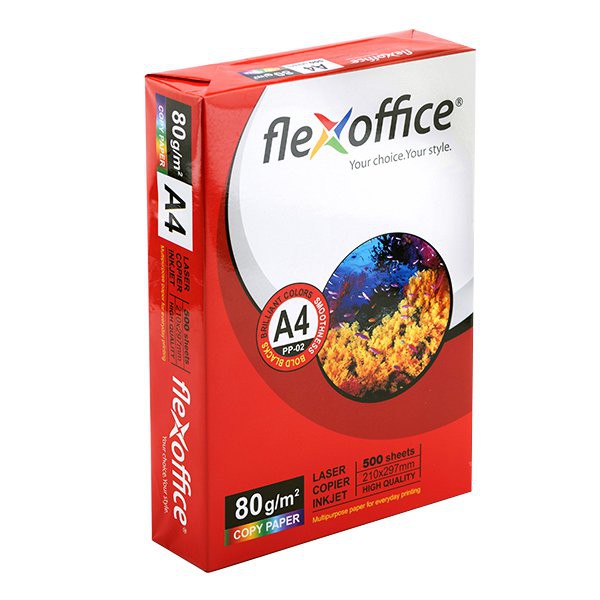 Giấy In A4 Thiên Long Flexoffice PP-02- 80gsm- 500 tờ/ream- Chất Lượng Cao