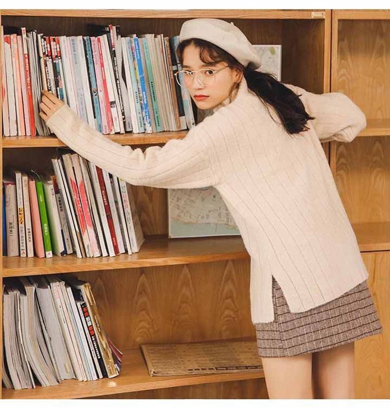 Áo sweater dài tay cổ cao thời trang Hàn Quốc 2020 cho nữ