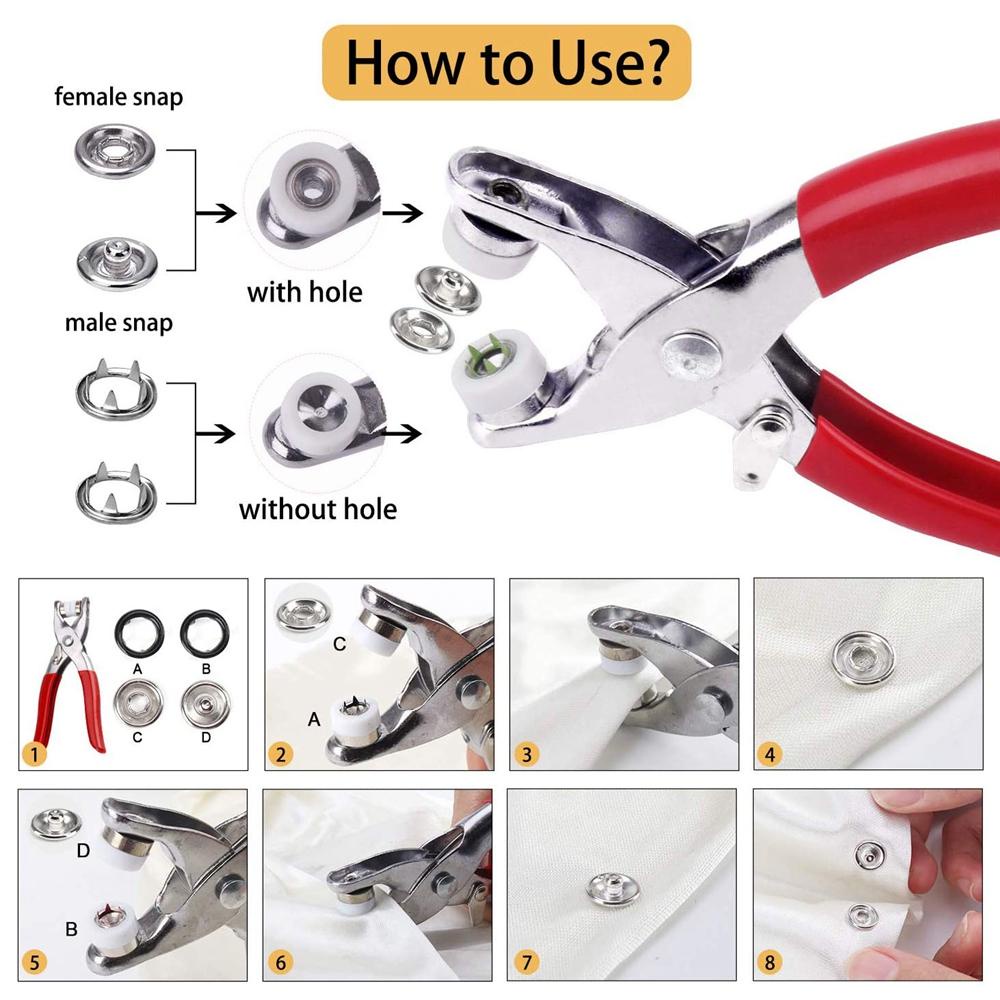 Set 200 Nút Kim Loại 9.5mm Chuyên Dụng Cho May Vá