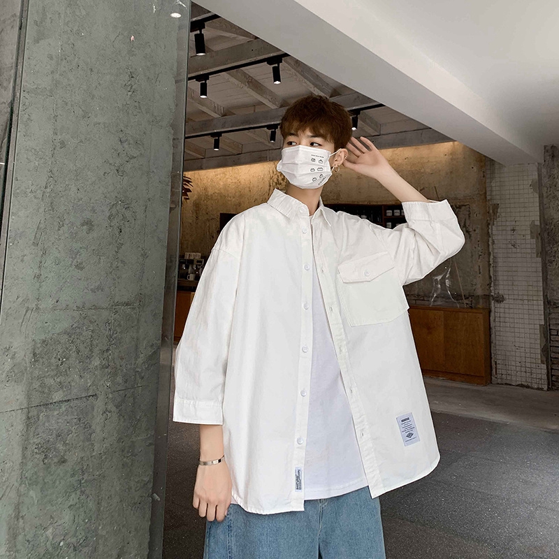 Summer Fashion Men's Summer Fashion Short Sleeve Shirt With Plain Color