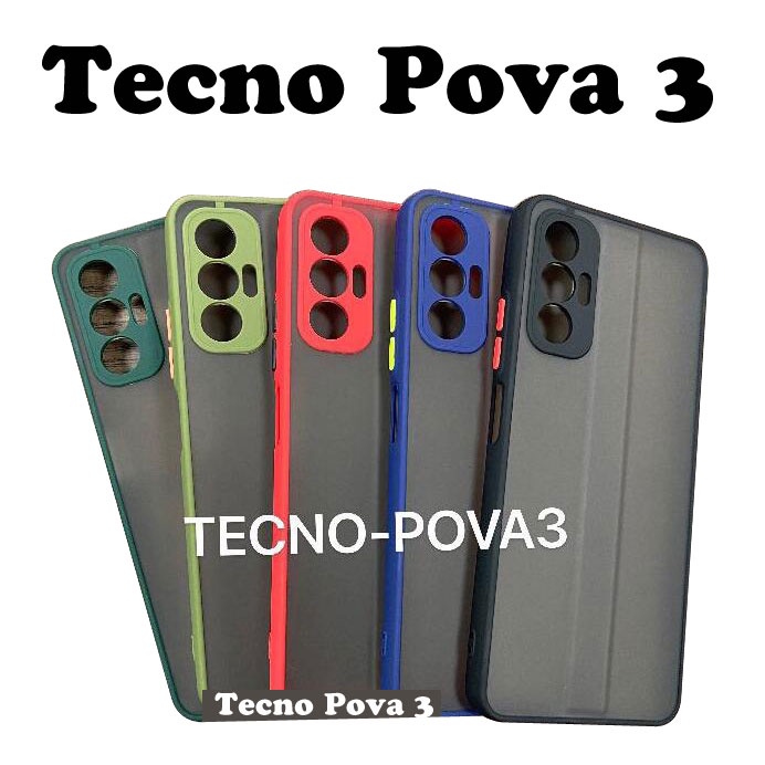 Ốp Điện Thoại 4 Trong 1 + Miếng Dán Cường Lực Bảo Vệ Camera Cho Tecno Pova 3