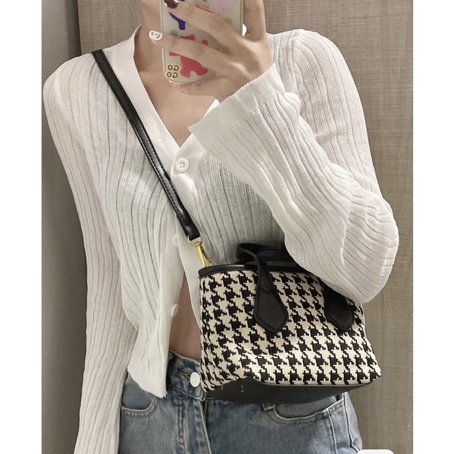 Túi Kẻ Caro Mini Phong Cách Hàn Quốc