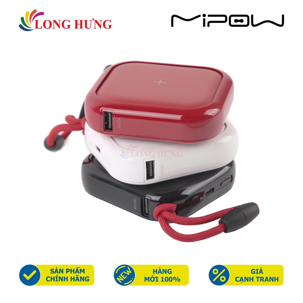 Sạc dự phòng kiêm sạc không dây Mipow Power Cube 10000mAh PD18W Qi10W SPX01W-T - Hàng chính hãng - Sạc không dây 18W