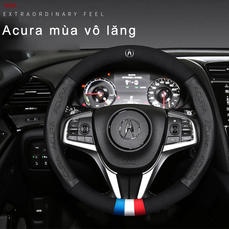 Acura Bọc vô lăng lông da bò thật ô tô cao cấp đẹp Đàn ông mùa hè mùa đông Acura TSX MDX RDX TL RSX TLX Integra GT3 Car Fur Leather Steering Wheel Cover