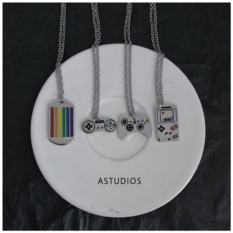 Dây chuyền mặt máy chơi game cầm tay phong cách hip hop đường phố cho cặp đôi 22279