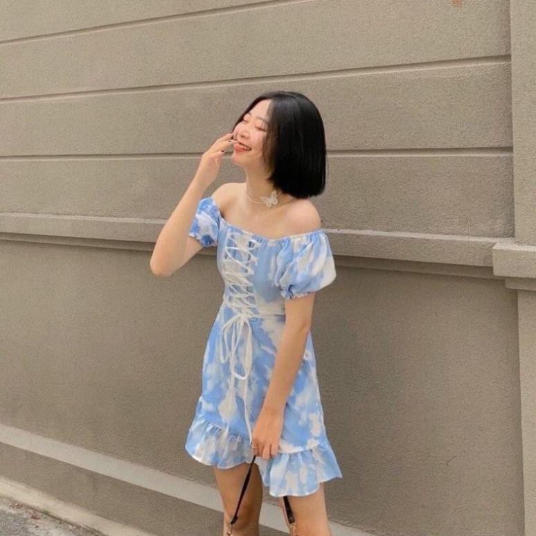 💃 Đầm Nữ Loang Trễ Vai Cột Dây Váy Nữ Dáng Ngắn Chất Thun. Hot Hòn Họt Hè Này Đâyy . Ảnh thật, Hàng sẵn nhé các nàng | BigBuy360 - bigbuy360.vn