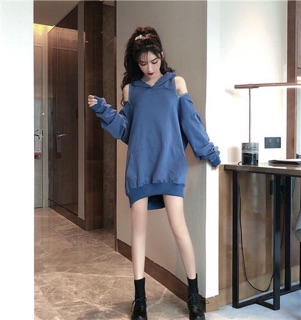 Hoodie zip hở lưng vai Nevermind