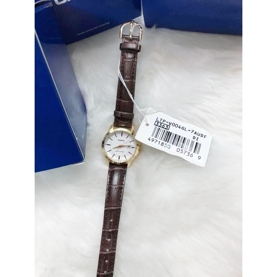 [FREESHIP] Đồng hồ nữ dây da Casio Standard LTP-V004GL-7AUDF chính hãng Anh Khuê