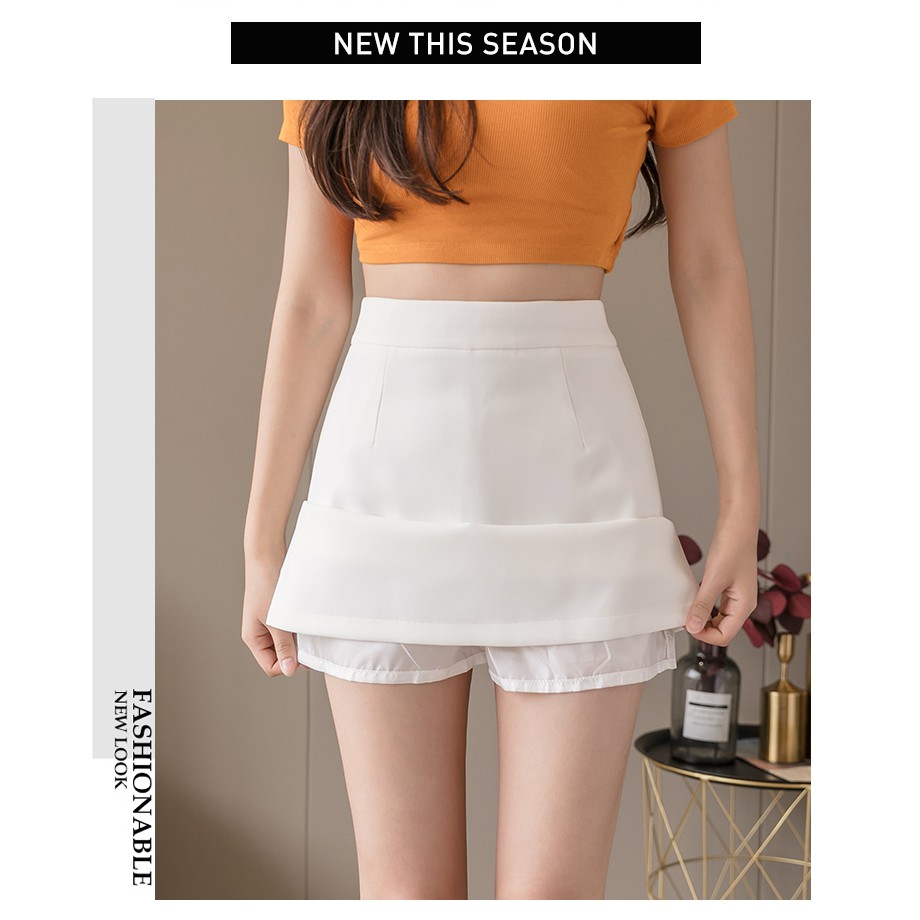 Chân váy Lưng Cao Hàn Quốc Ngắn Chữ A Cao Cấp Ulzzang Ôm Body Đẹp Công Sở 3 Màu Trắng Đen Tím SANMAY CV002 | BigBuy360 - bigbuy360.vn