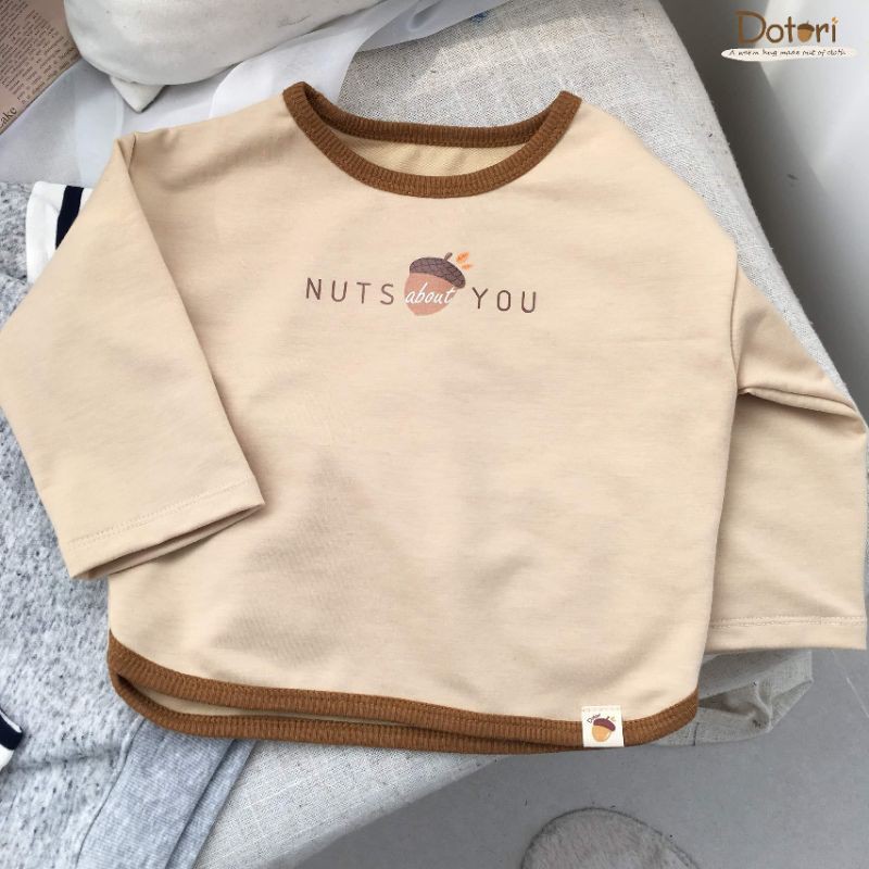 Áo nỉ in hình hạt dẻ siêu cưng cho bé  | Dotori