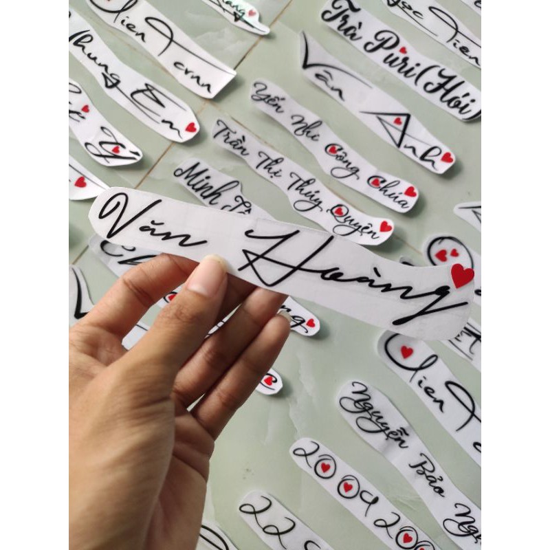 Tem decal cắt tên theo yêu cầu