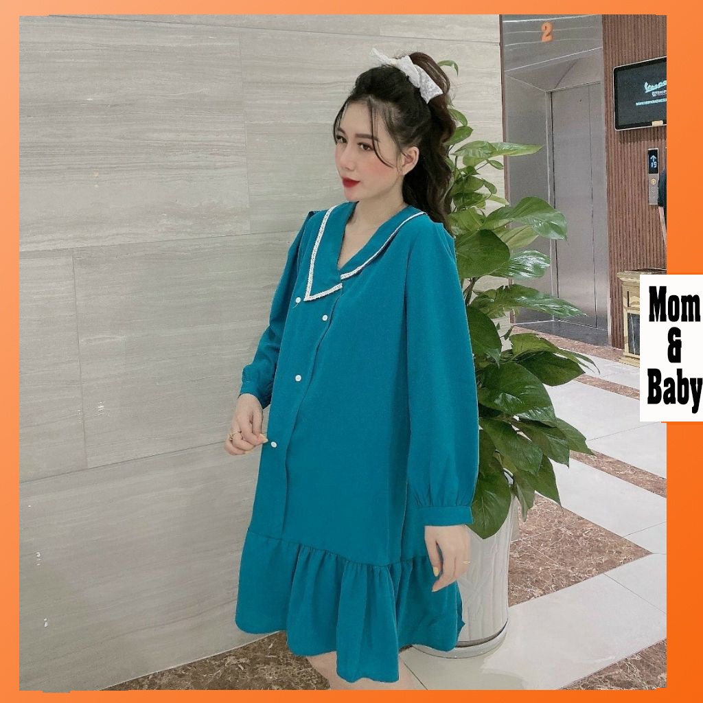 Váy bầu thời trang thiết kế M219 chất cát hàn freesize từ 45 đến 70kg