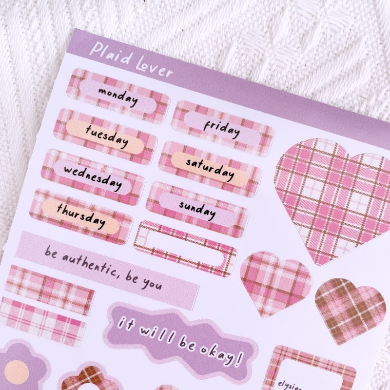 Plaid Lover -  Sticker chống nước - Meimei Sticker
