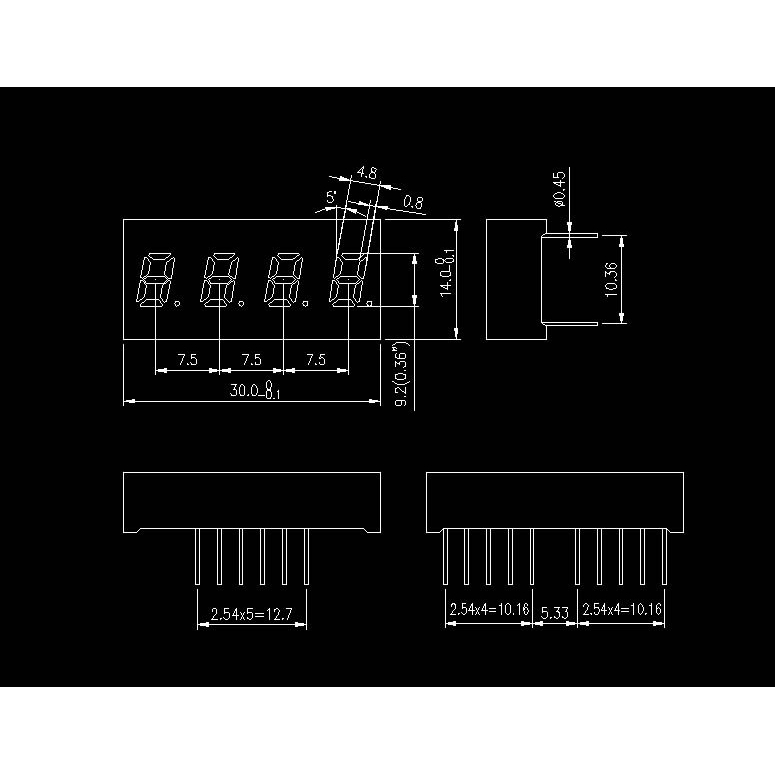 Set 200 màn hình led đỏ Mcigicm 0.36" 7 đoạn 4 bit | BigBuy360 - bigbuy360.vn