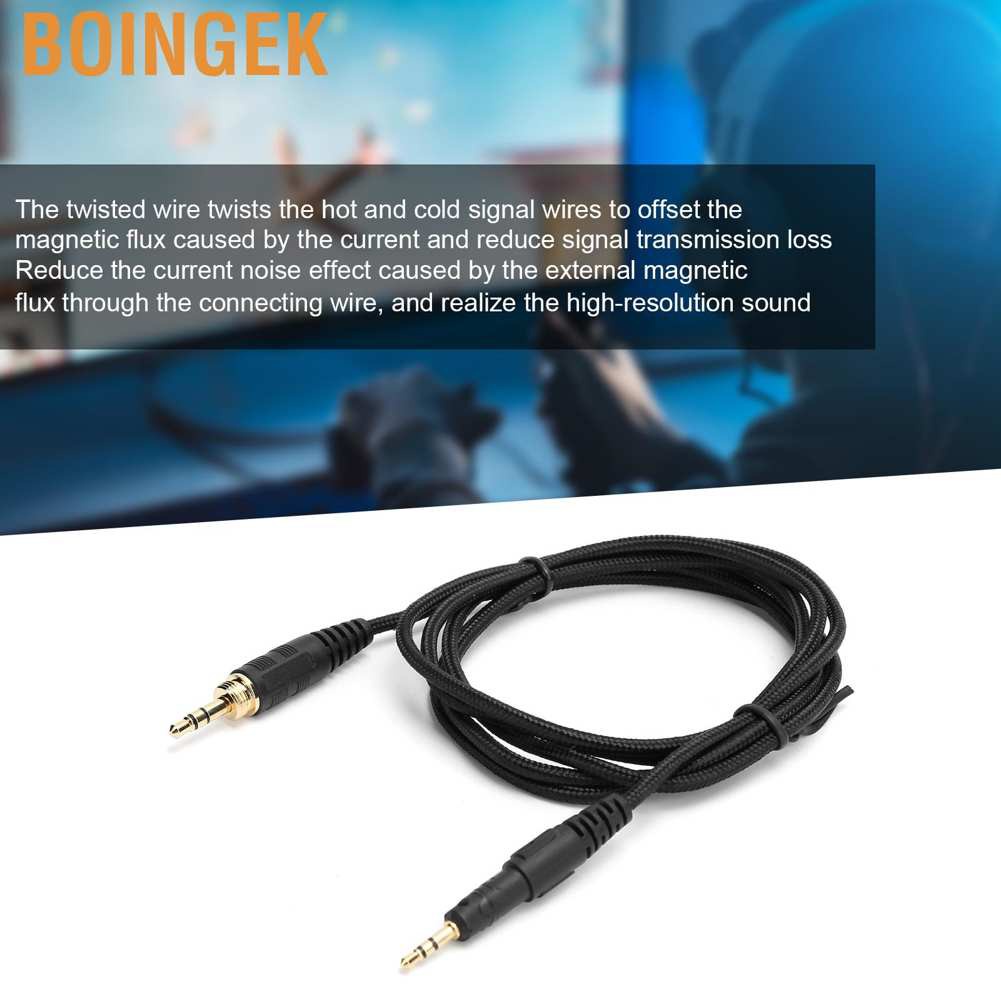 Boingek Headphone Audio Cable Braid AUX Cord Replacement for Audio‑Technica ATH‑M50X/M40X