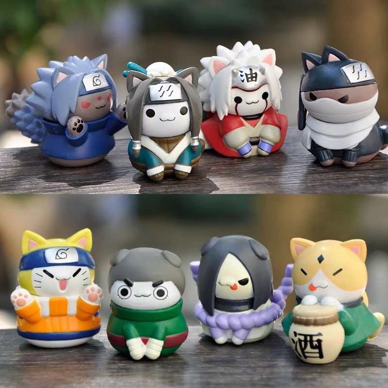 Mô hình Naruto - Set 8 Mô Hình Mèo chibi BẢN TO 6cm Naruto Tsum Tsum bằng PVC cao cấp