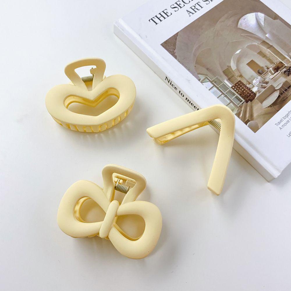 NICKOLAS Kẹp Tóc Càng Cua Màu Trắng Sữa Nhám Ngọt Ngào Thời Trang Cho Nữ